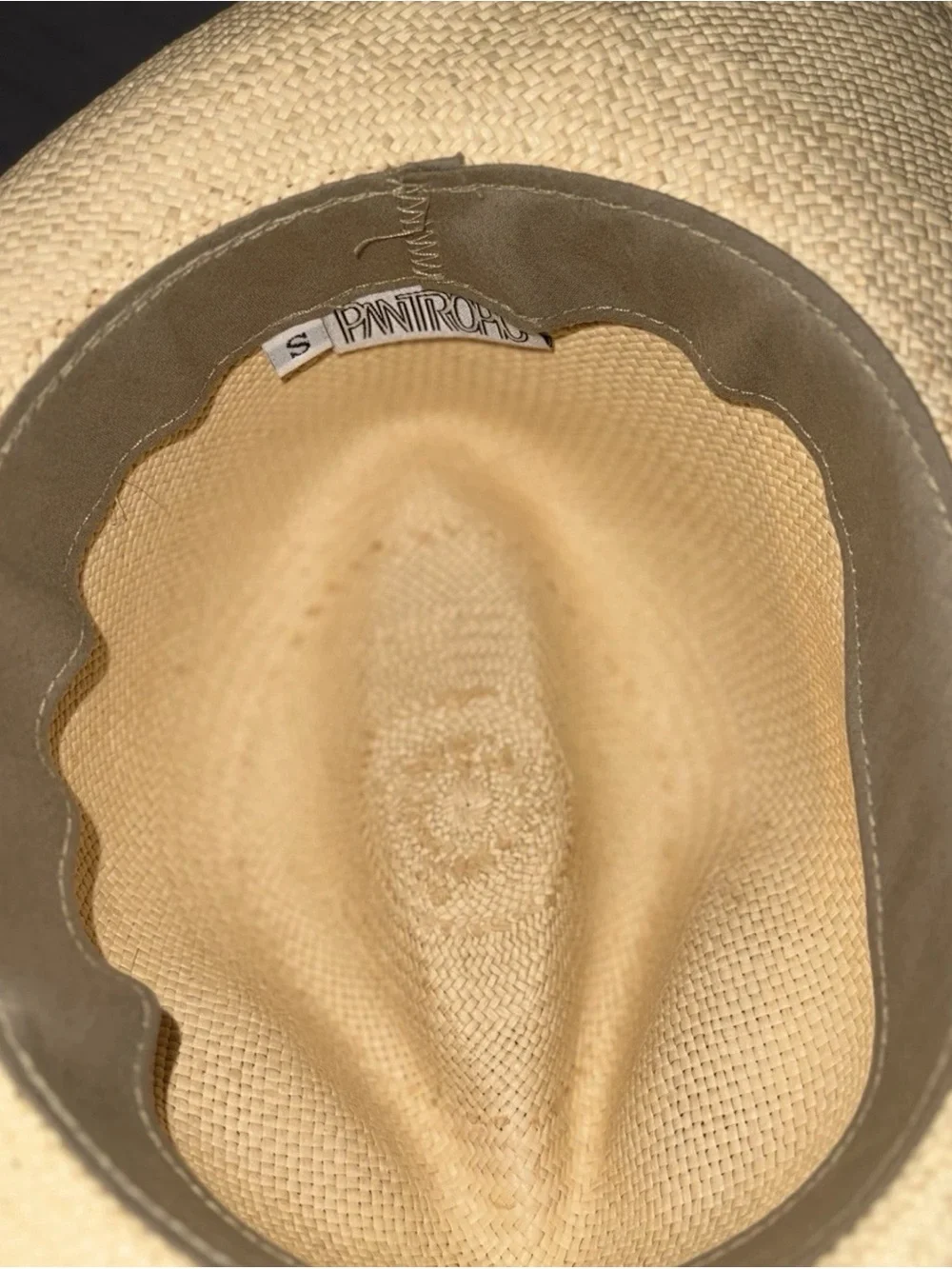 Pantropic Genuine Panama Hat Natural Straw Fedora Wide Brim Black Band Unisex